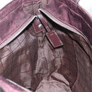 CELINE Tote Bag Canvas patent leather Brown Silver Auth 162037-19
