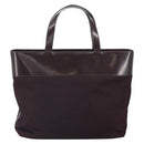 CELINE Tote Bag Canvas patent leather Brown Silver Auth 162037-2