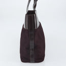 CELINE Tote Bag Canvas patent leather Brown Silver Auth 162037-4