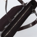 CELINE Tote Bag Canvas patent leather Brown Silver Auth 162037-6