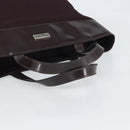 CELINE Tote Bag Canvas patent leather Brown Silver Auth 162037-7