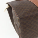 CELINE Macadam Canvas Tote Bag PVC Leather Brown Gold Auth 162038-11