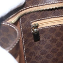 CELINE Macadam Canvas Tote Bag PVC Leather Brown Gold Auth 162038-16