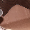 CELINE Macadam Canvas Tote Bag PVC Leather Brown Gold Auth 162038-17