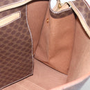 CELINE Macadam Canvas Tote Bag PVC Leather Brown Gold Auth 162038-18