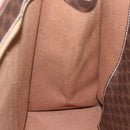 CELINE Macadam Canvas Tote Bag PVC Leather Brown Gold Auth 162038-19