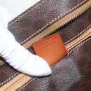 CELINE Macadam Canvas Tote Bag PVC Leather Brown Gold Auth 162038-21