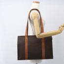 CELINE Macadam Canvas Tote Bag PVC Leather Brown Gold Auth 162038-22