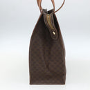 CELINE Macadam Canvas Tote Bag PVC Leather Brown Gold Auth 162038-5