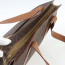 CELINE Macadam Canvas Tote Bag PVC Leather Brown Gold Auth 162038-6