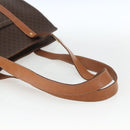 CELINE Macadam Canvas Tote Bag PVC Leather Brown Gold Auth 162038-7