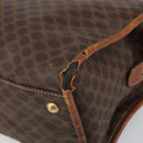 CELINE Macadam Canvas Tote Bag PVC Leather Brown Gold Auth 162039-10