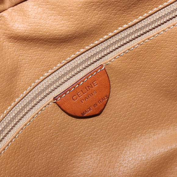 CELINE Macadam Canvas Tote Bag PVC Leather Brown Gold Auth 162039