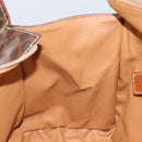 CELINE Macadam Canvas Tote Bag PVC Leather Brown Gold Auth 162039-19