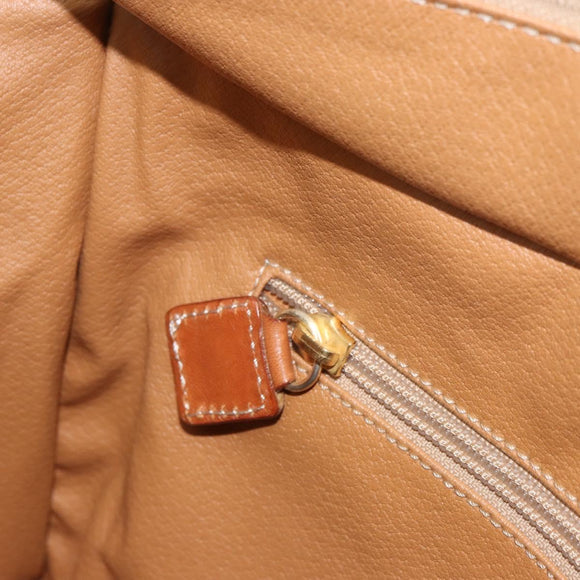 CELINE Macadam Canvas Tote Bag PVC Leather Brown Gold Auth 162039