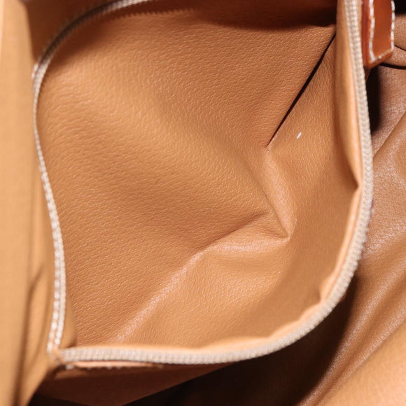 CELINE Macadam Canvas Tote Bag PVC Leather Brown Gold Auth 162039