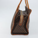 CELINE Macadam Canvas Tote Bag PVC Leather Brown Gold Auth 162039-5