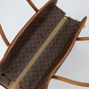 CELINE Macadam Canvas Tote Bag PVC Leather Brown Gold Auth 162039-6