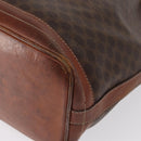 CELINE Macadam Canvas Shoulder Bag PVC Leather Brown Gold Auth 162040-16