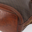 CELINE Macadam Canvas Shoulder Bag PVC Leather Brown Gold Auth 162040-18