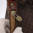 CELINE Macadam Canvas Shoulder Bag PVC Leather Brown Gold Auth 162040-19