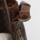 CELINE Macadam Canvas Shoulder Bag PVC Leather Brown Gold Auth 162040-8