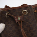 CELINE Macadam Canvas Shoulder Bag PVC Leather Brown Gold Auth 162040-20