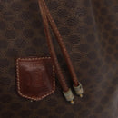 CELINE Macadam Canvas Shoulder Bag PVC Leather Brown Gold Auth 162040-21