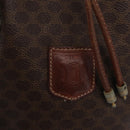 CELINE Macadam Canvas Shoulder Bag PVC Leather Brown Gold Auth 162040-22