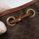 CELINE Macadam Canvas Shoulder Bag PVC Leather Brown Gold Auth 162040-9