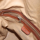 CELINE Macadam Canvas Shoulder Bag PVC Leather Brown Gold Auth 162040-26