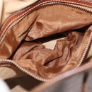 CELINE Macadam Canvas Shoulder Bag PVC Leather Brown Gold Auth 162040-11