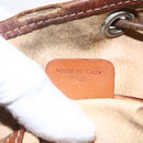 CELINE Macadam Canvas Shoulder Bag PVC Leather Brown Gold Auth 162040-27