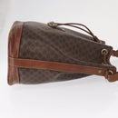 CELINE Macadam Canvas Shoulder Bag PVC Leather Brown Gold Auth 162040-3