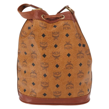 MCM Logogram Vicetos Shoulder Bag PVC Leather Brown Gold Auth 162041A - 0