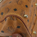 MCM Logogram Vicetos Mini Boston Bag PVC Leather Brown Gold Auth 162042-11