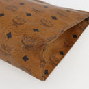 MCM Logogram Vicetos Clutch Bag PVC Leather Brown Gold Auth 162043-15