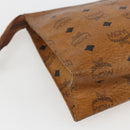 MCM Logogram Vicetos Clutch Bag PVC Leather Brown Gold Auth 162043-16
