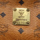 MCM Logogram Vicetos Clutch Bag PVC Leather Brown Gold Auth 162043-12