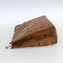 MCM Logogram Vicetos Clutch Bag PVC Leather Brown Gold Auth 162043-3