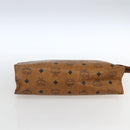 MCM Logogram Vicetos Clutch Bag PVC Leather Brown Gold Auth 162043-6