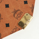 MCM Vicetos Logogram Business Bag PVC Leather Brown Gold Auth 162044-16