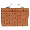MCM Vicetos Logogram Business Bag PVC Leather Brown Gold Auth 162044-3
