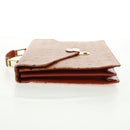 MCM Vicetos Logogram Business Bag PVC Leather Brown Gold Auth 162044-4