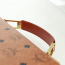 MCM Vicetos Logogram Business Bag PVC Leather Brown Gold Auth 162044-8