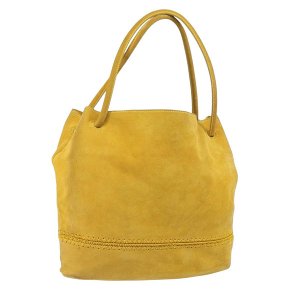 BOTTEGA VENETA Tote Bag Tote Bag Suede Yellow Silver Auth 162049