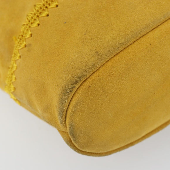 BOTTEGA VENETA Tote Bag Tote Bag Suede Yellow Silver Auth 162049