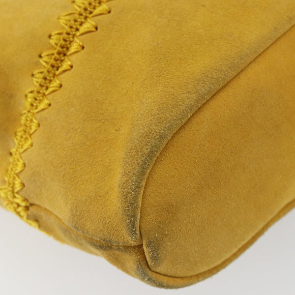 BOTTEGA VENETA Tote Bag Tote Bag Suede Yellow Silver Auth 162049