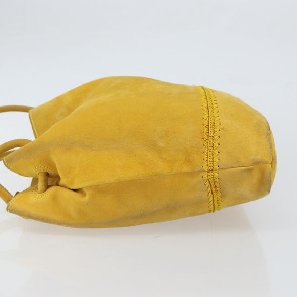BOTTEGA VENETA Tote Bag Tote Bag Suede Yellow Silver Auth 162049