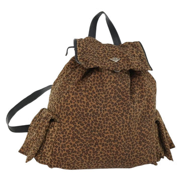 BOTTEGA VENETA Backpack Nylon Brown Gold Auth 162050